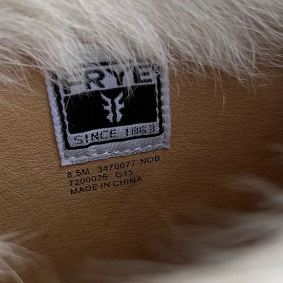 Frye X Anna Sui 2015 Colorblock Goat Fur Wedge Runway Boots EUC Size 8.5